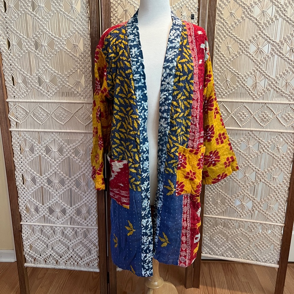 Kantha Reversible Kimono Jacket